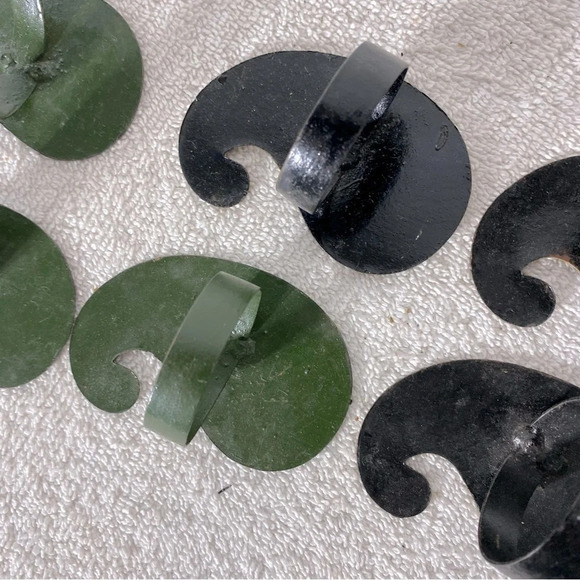 Vintage Painted Paisley Metal Napkin Rings x6 - Picture 6 of 10